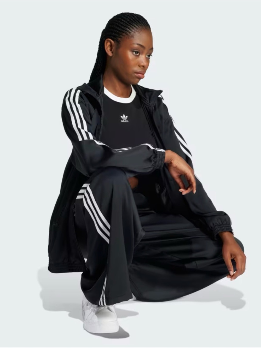 Adidas Adicolor Satin Wide Leg Track Pants US 10